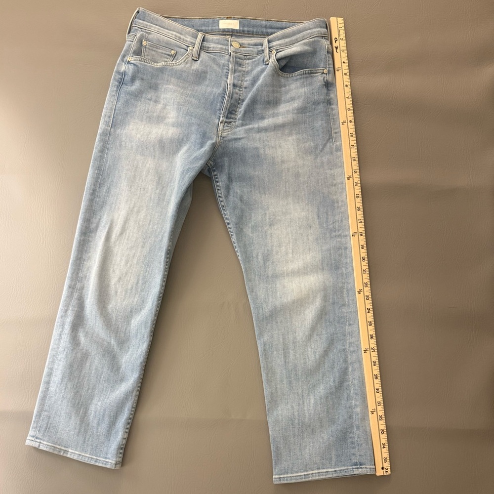MOTHER Light Blue Straight-Leg Jeans TOMCAT Ankle Jeans Buttonfly (M-3) - Picture 9 of 16